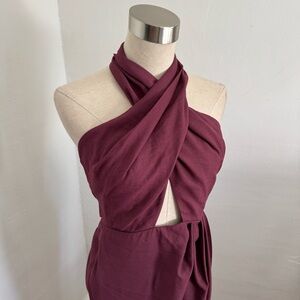 ASOS Plum Backless Halter Dress